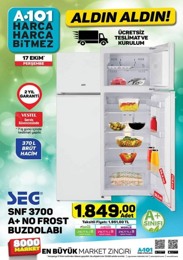 a101 buzdolabı 2019